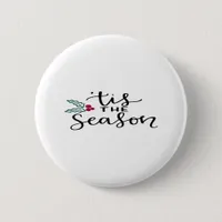 Tis The Season Retro Classic Design Button