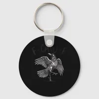 Crow, F-Caw-F Funny Bird Retro Graphic Keychain