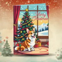A Cute Festive Corgi Christmas Card
