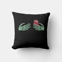 Halloween Skeleton Hands With Heart Classic Throw Pillow