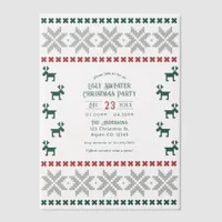 Frosted Spruce Ugly Sweater Christmas Party Vellum Invitations