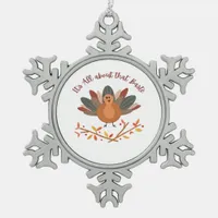 All About That Baste Sloth Classic Whimsical Style Snowflake Pewter Christmas Ornament