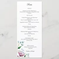 Elegant Floral Wedding Soft Botanical Romance Menu