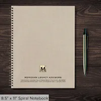 Professional Monogram Business Notebook