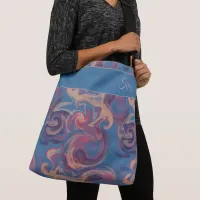 Blue & Colorful Swirling Watercolor Crossbody Bag