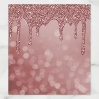 Chic Rose Gold Dripping Glitter Bokeh Lights Envelope Liner