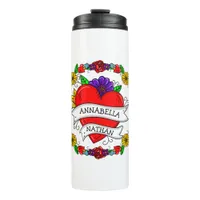 Romantic Couple's Gift | Tattoo Style Art    Thermal Tumbler