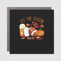 Tis The Season Football Pumpkin Thanksgiving Athle Car Magnet
