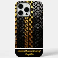 Captivating black and gold snake skin detail iPhone 16 pro max case