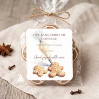 Watercolor Brown Iced Gingerbread Bakery Logo Square Sticker