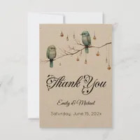 Rustic Woodland Love Birds Celebration Thank You Card