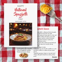 Happy National Spaghetti Day | January 4th Postcard