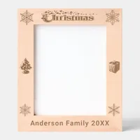 Christmas Custom Family Name Tree Snowflakes 8x10 Engraved Frames