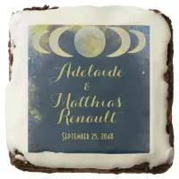 Elegant Full Moon Celestial Wedding: Blue & Gold Brownie