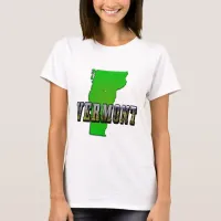 Vermont Map and Picture Text T-Shirt