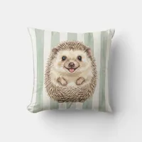 Watercolor Hedgehog Throw Pillow