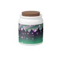 Christmas Trees Shades of Green Candy Jar