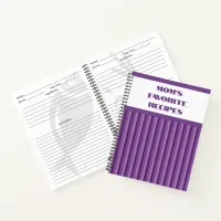 Purple Striped Spiral Recipe Notebook