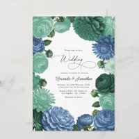 Cloud Mint, Alpine Blue & Evergreen Mist Wedding Invitation