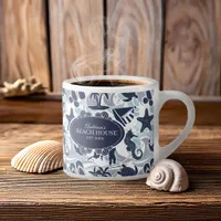 Nautical Beach Pattern Navy ID839 Espresso Cup