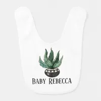 Potted Succulent Houseplant Custom Baby Bib