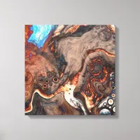 Brown, blue and Orange Modern Art   Canvas Print