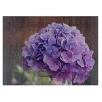 Purple Hydrangea in Mason Jar Photograph Cutting Board