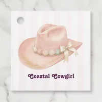 Coastal Cowgirl Pink Preppy Coquette Bachelorette Favor Tags