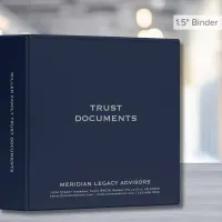 Navy Blue Gray Trust Documents 1.5 inch Binder