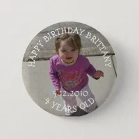 Personalized Birthday Girl Button