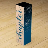 Elegant Peach Oceanic Blue Wedding A New Chapter Wine Box