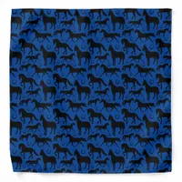 Blue and Black Horse Pattern Bandana