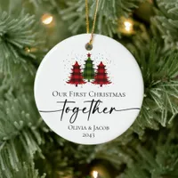 Our First Christmas Together Photo Ceramic Ornament