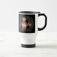 Vintage Nurse Bear with Modern White Fireworks Travel Mug