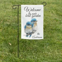 Cute Whimsical Eastern Bluebird Garden Flag