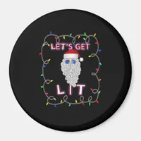 Let's Get Lit Funny Christmas Drinking Magnet