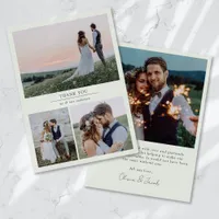 Simple Modern Multi Photo Collage Wedding Thank You Card