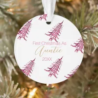 Red  Pagoda Christmas Tree "First Christmas as" Ornament