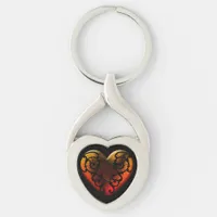 Halloween Filigree Goth Heart Keychain