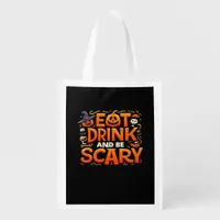 Halloween Eat Drink And Be Scary Grocery Bag