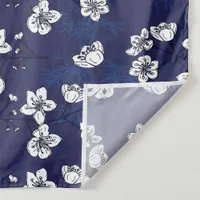 Blue and White Botanical Flowers Hamptons Tapestry