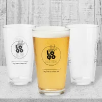 16oz Pint Glass with Custom Printed Buisiness Logo