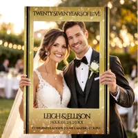Elegant 27th Music Wedding Anniversary Celebration Selfie Frame