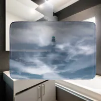 Lighthouse in the storm - Baltic Sea  Bath Mat