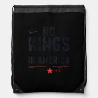 No Kings In America Since 1776 Retro Style Look Drawstring Bag