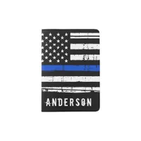 Thin Blue Line Personalized Police  Passport Holder
