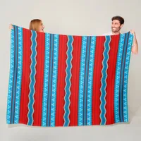 Southwest River Canyon Red and Turquoise Large Fleece Blanket