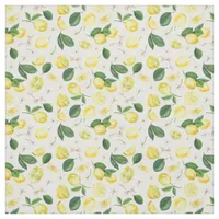 Fresh Lemons Floral Citrus Fruits Summer Pattern Fabric