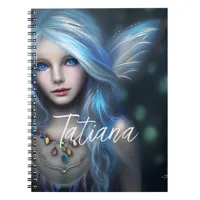 Personalized Ethereal Mystical Blue Fairy Notebook