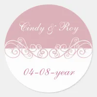 Pink wedding stickers